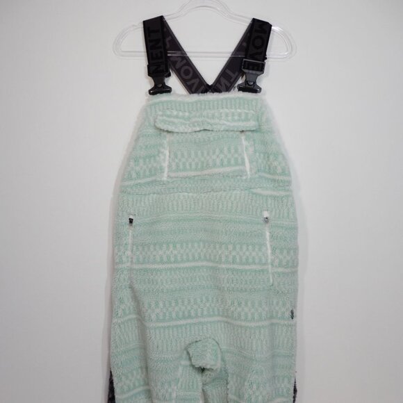 FREE PEOPLE Hit The Slopes Overalls Salopette Bibs Size S Mint Geo Fleece NEW - Picture 5 of 8